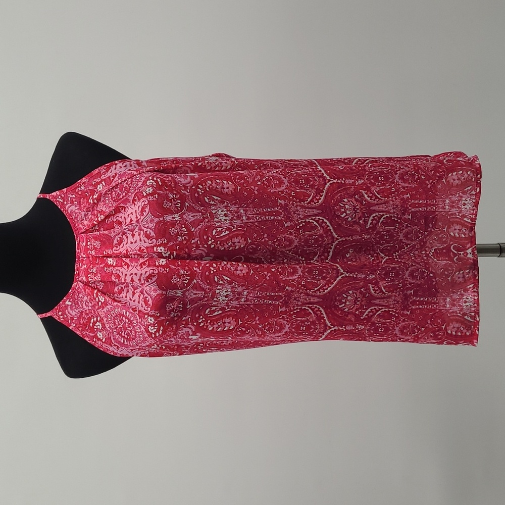 Violet + Claire Hot Pink/White Sheer Tank Top Women's‎ sz. Medium